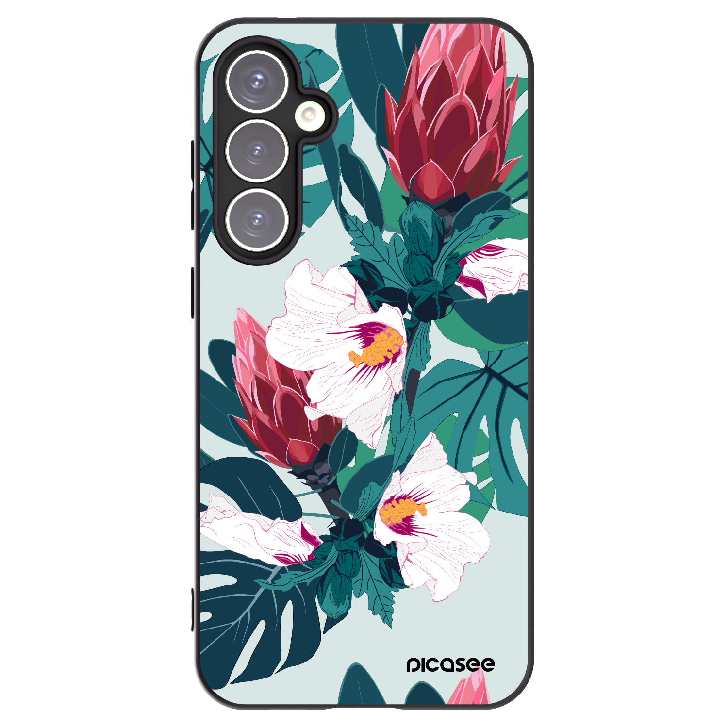 Picasee crna silikonska maskica za Samsung Galaxy S23 FE S711B - Rhododendron