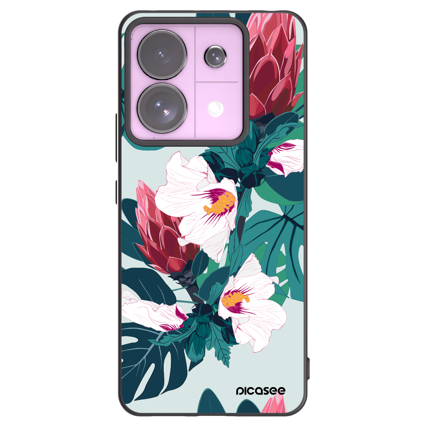 Picasee crna silikonska maskica za Xiaomi Redmi Note 13 Pro 5G - Rhododendron