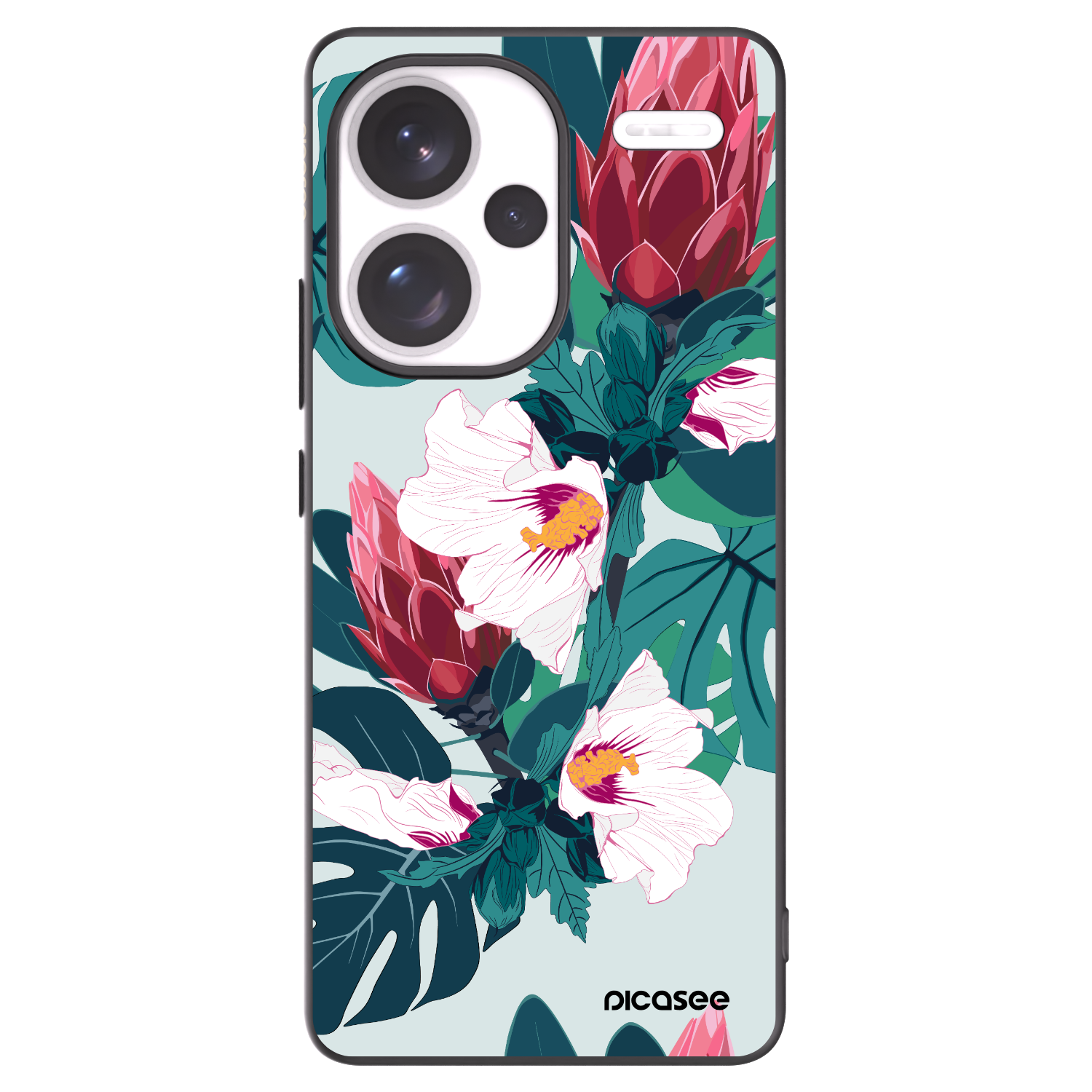Picasee crna silikonska maskica za Xiaomi Redmi Note 13 Pro+ 5G - Rhododendron