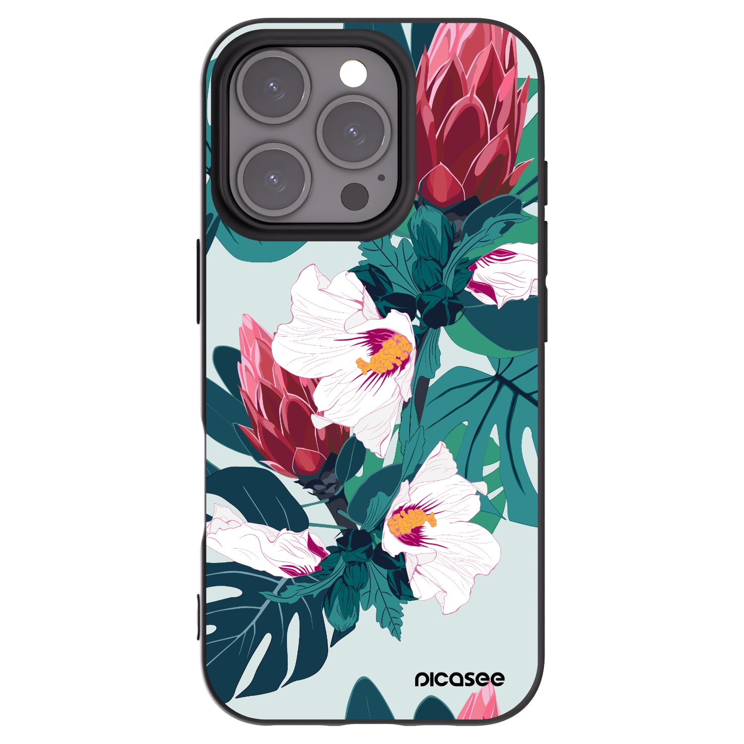 Picasee crna silikonska maskica za Apple iPhone 16 Pro - Rhododendron