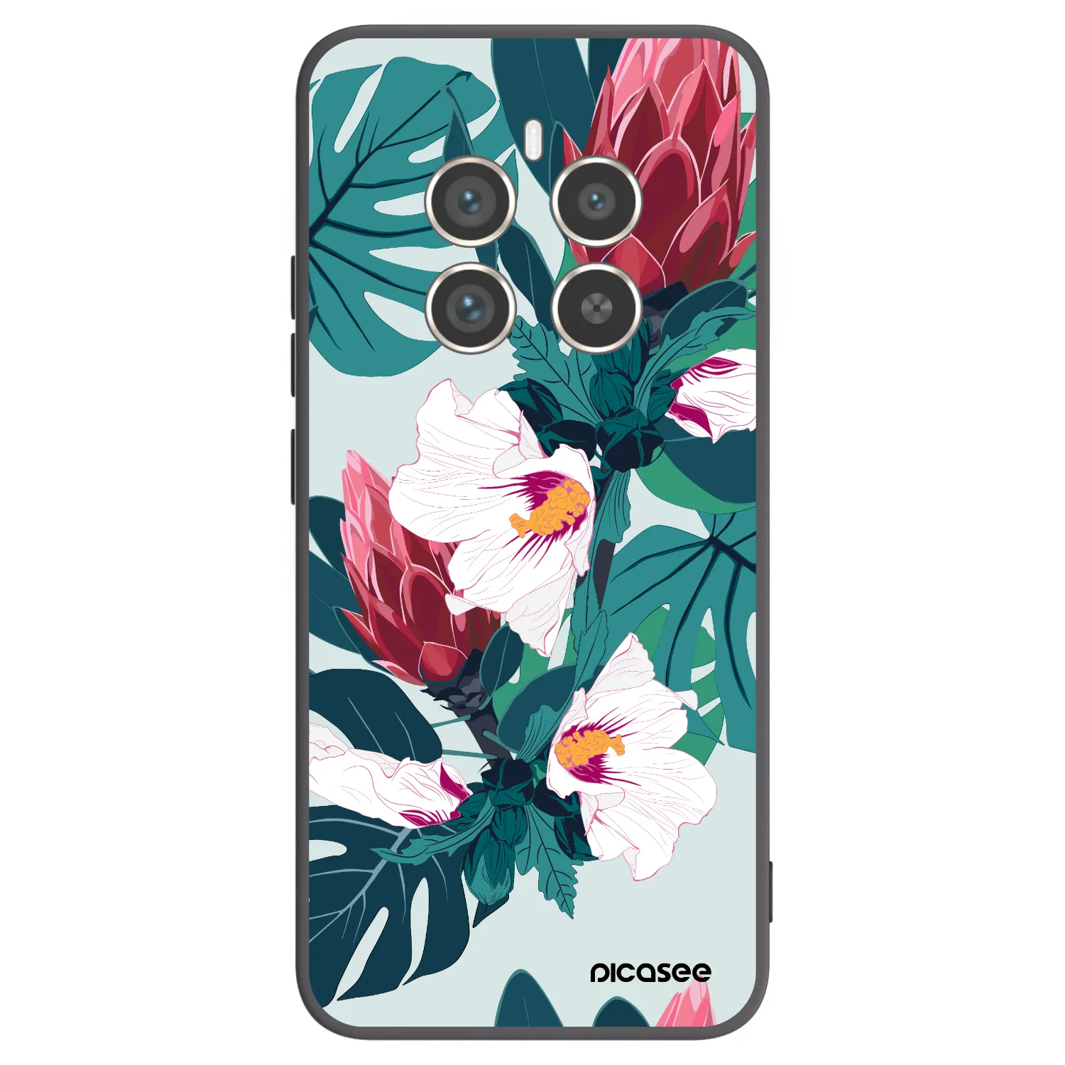 Picasee crna silikonska maskica za Realme 12 Pro 5G - Rhododendron