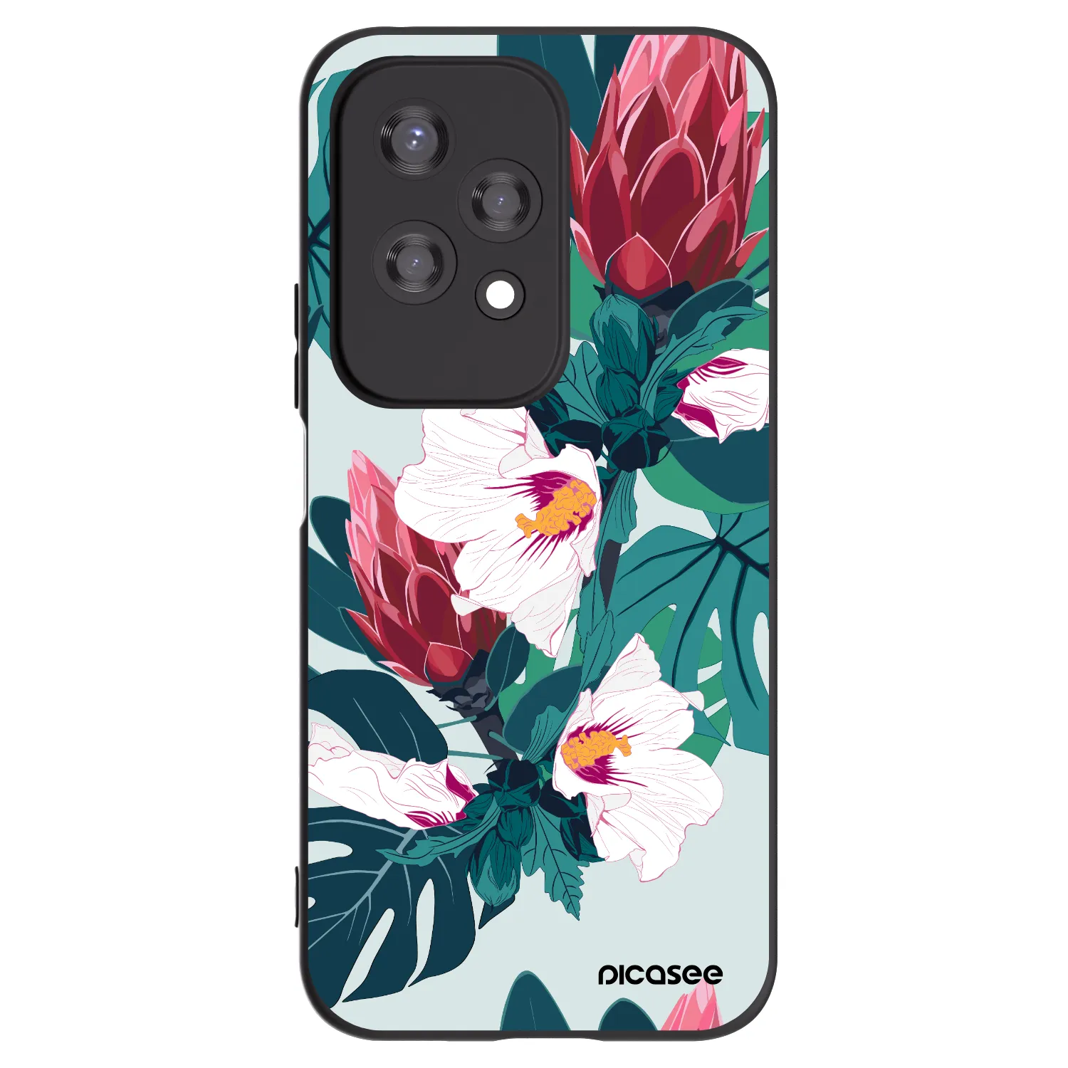 Picasee crna silikonska maskica za Honor 200 Lite - Rhododendron