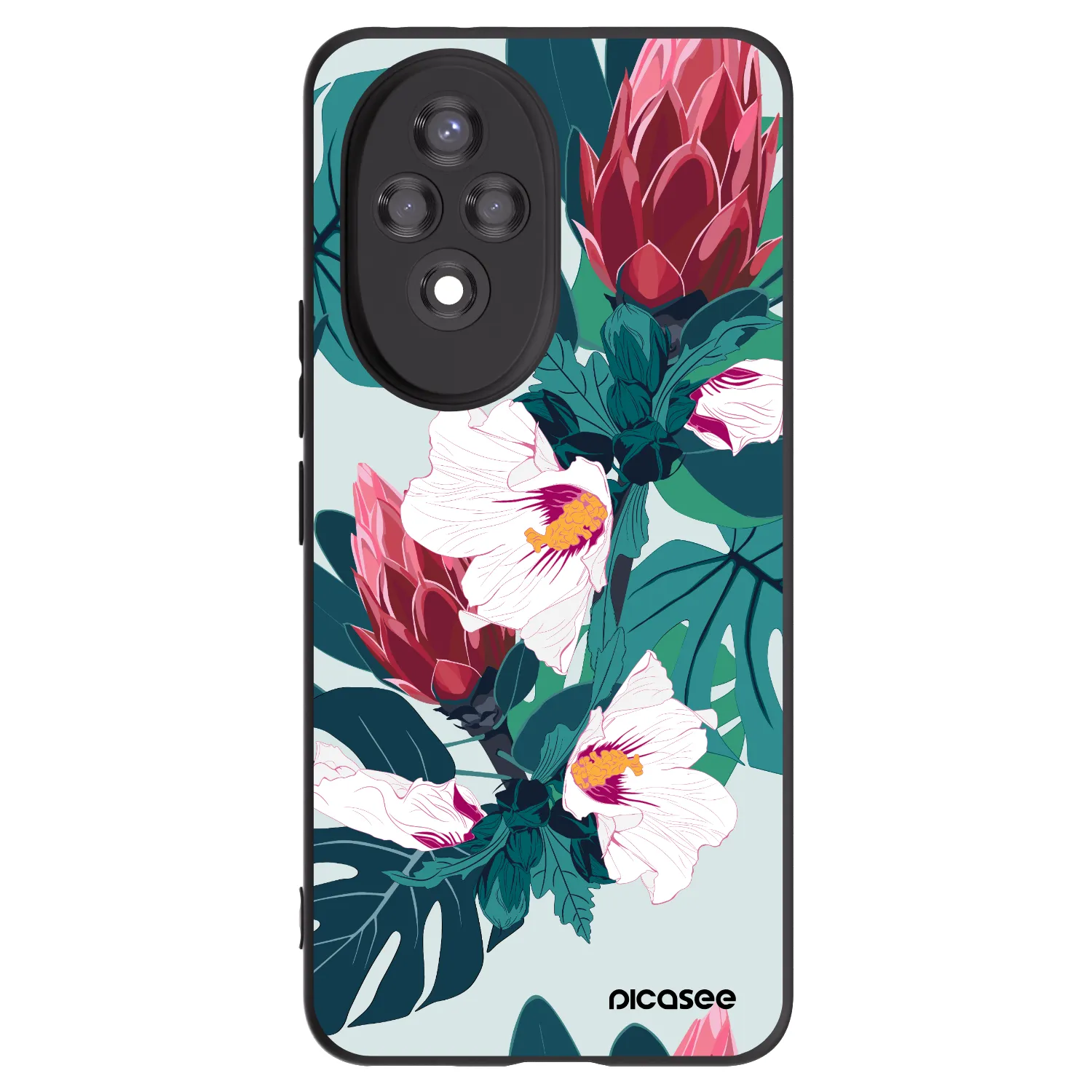 Picasee crna silikonska maskica za Honor 200 Pro 5G - Rhododendron