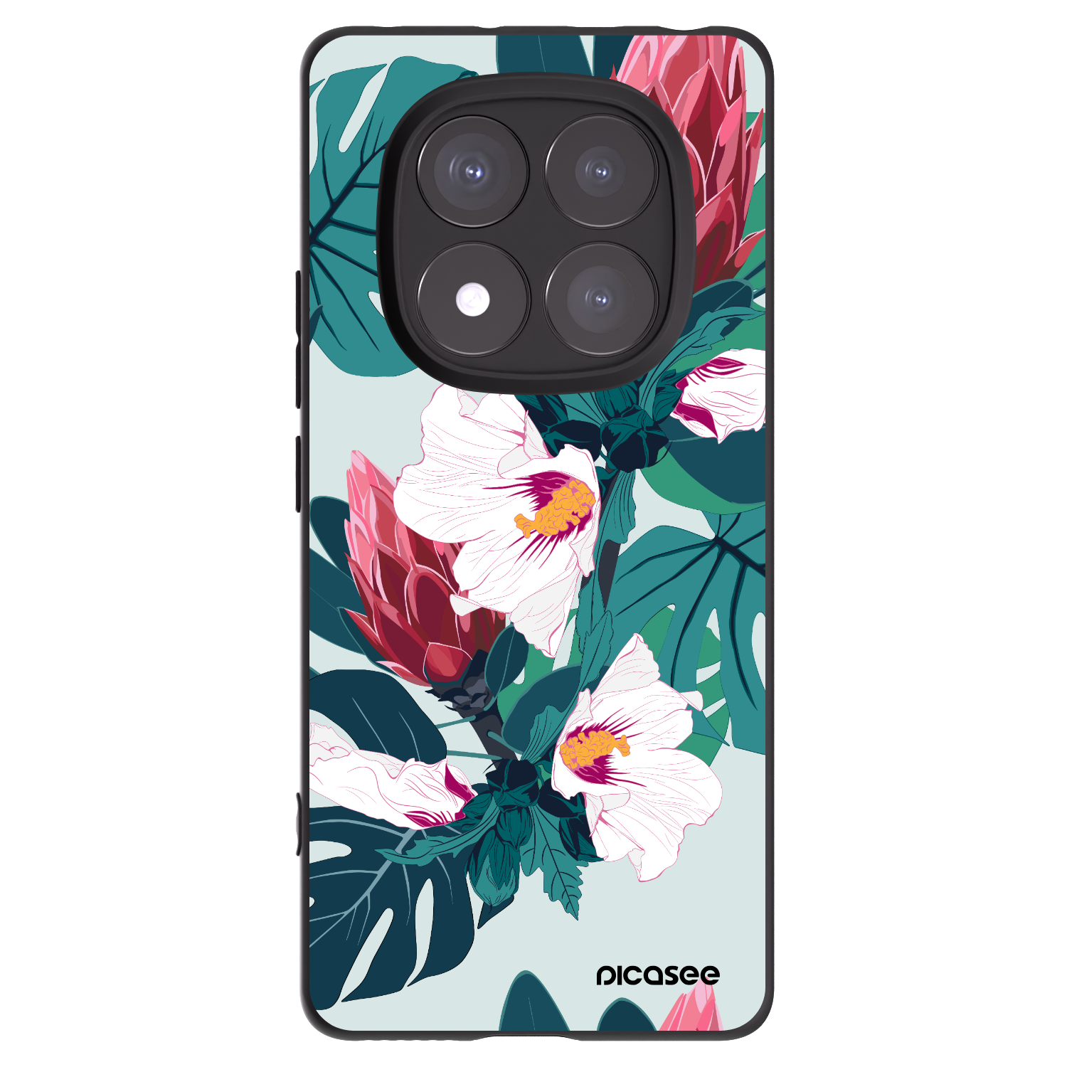 Picasee crna silikonska maskica za Xiaomi Redmi Note 14 Pro+ 5G - Rhododendron