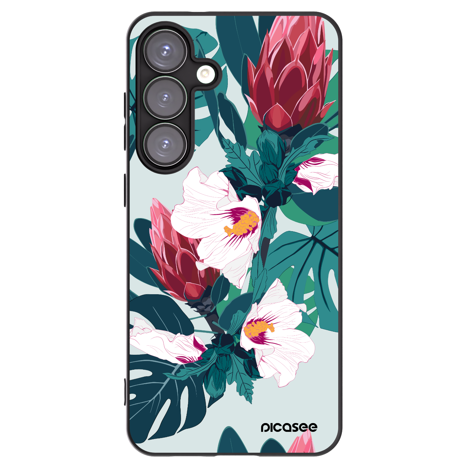 Picasee crna silikonska maskica za Samsung Galaxy S25+ 5G - Rhododendron