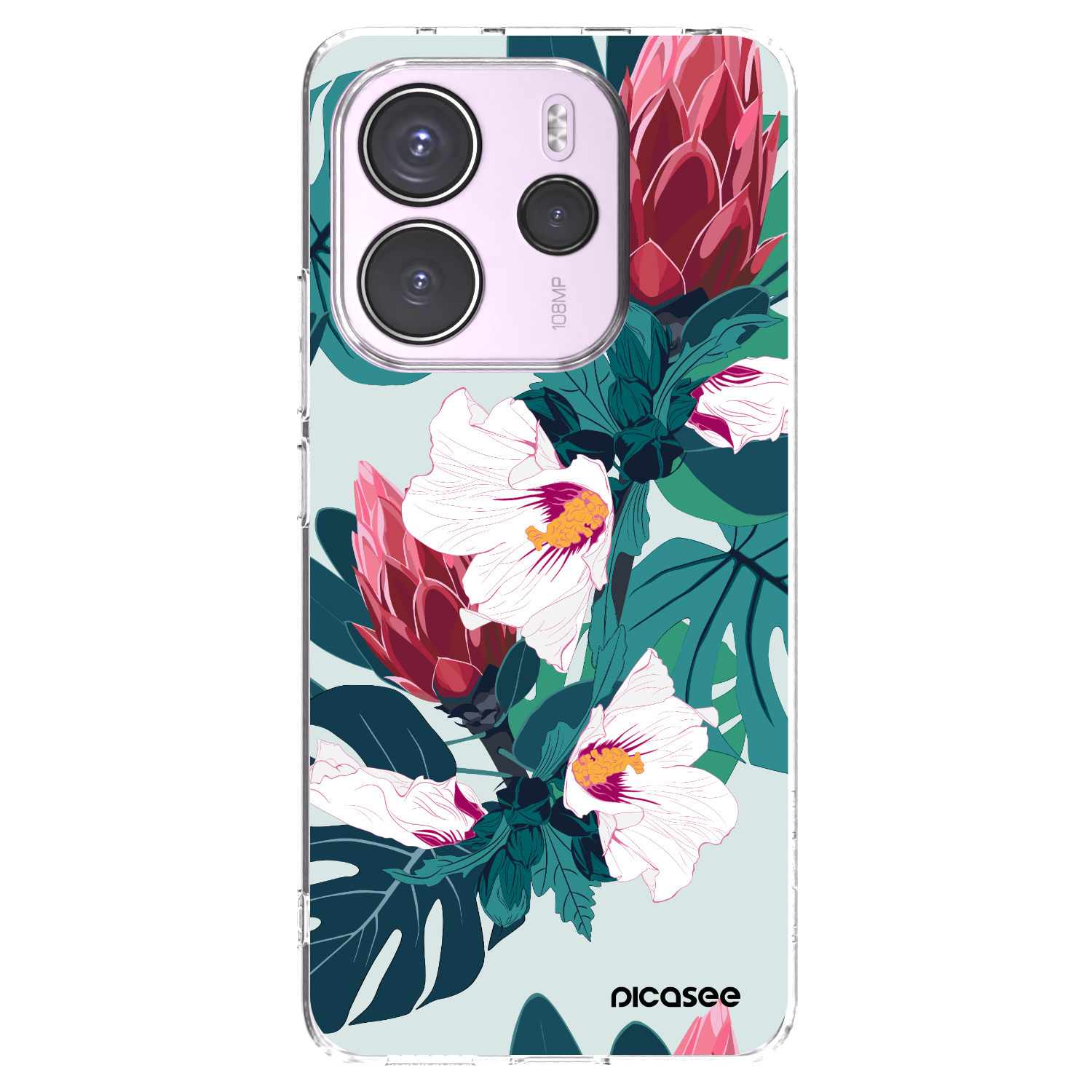 Picasee silikonska prozirna maskica za Xiaomi Redmi Note 14 4G - Rhododendron