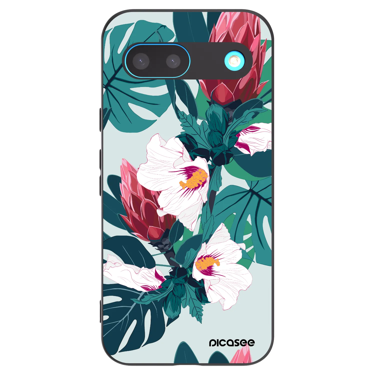 Picasee crna silikonska maskica za Google Pixel 8 - Rhododendron
