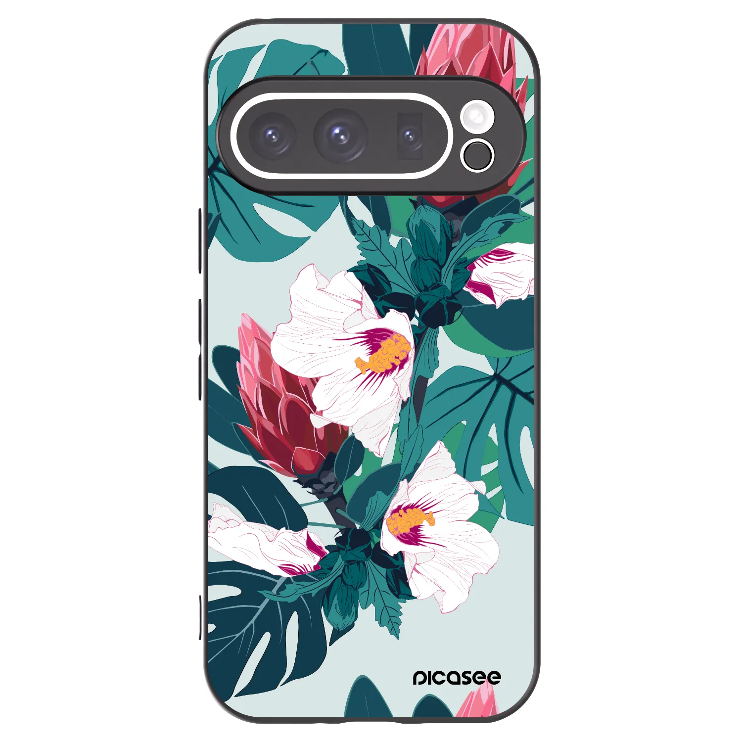 Picasee crna silikonska maskica za Google Pixel 9 Pro - Rhododendron