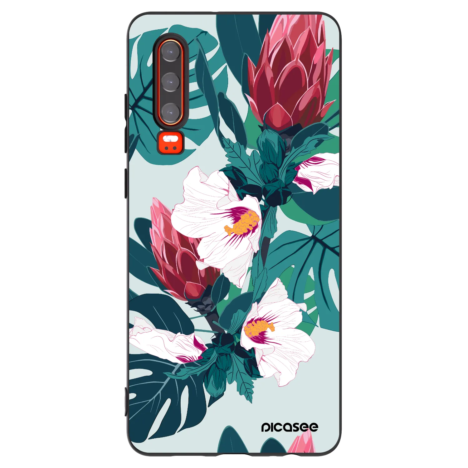 Picasee crna silikonska maskica za Huawei P30 - Rhododendron