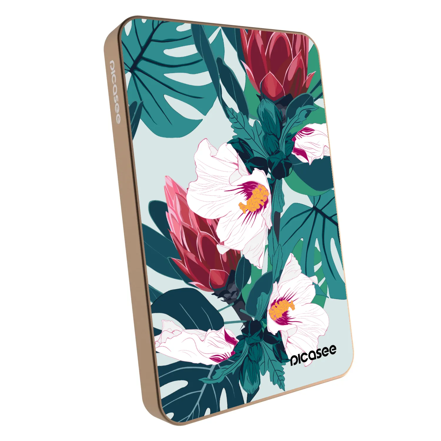 Picasee Prijenosni punjač s MagSafe 5 000 mAh Zlatni - Rhododendron