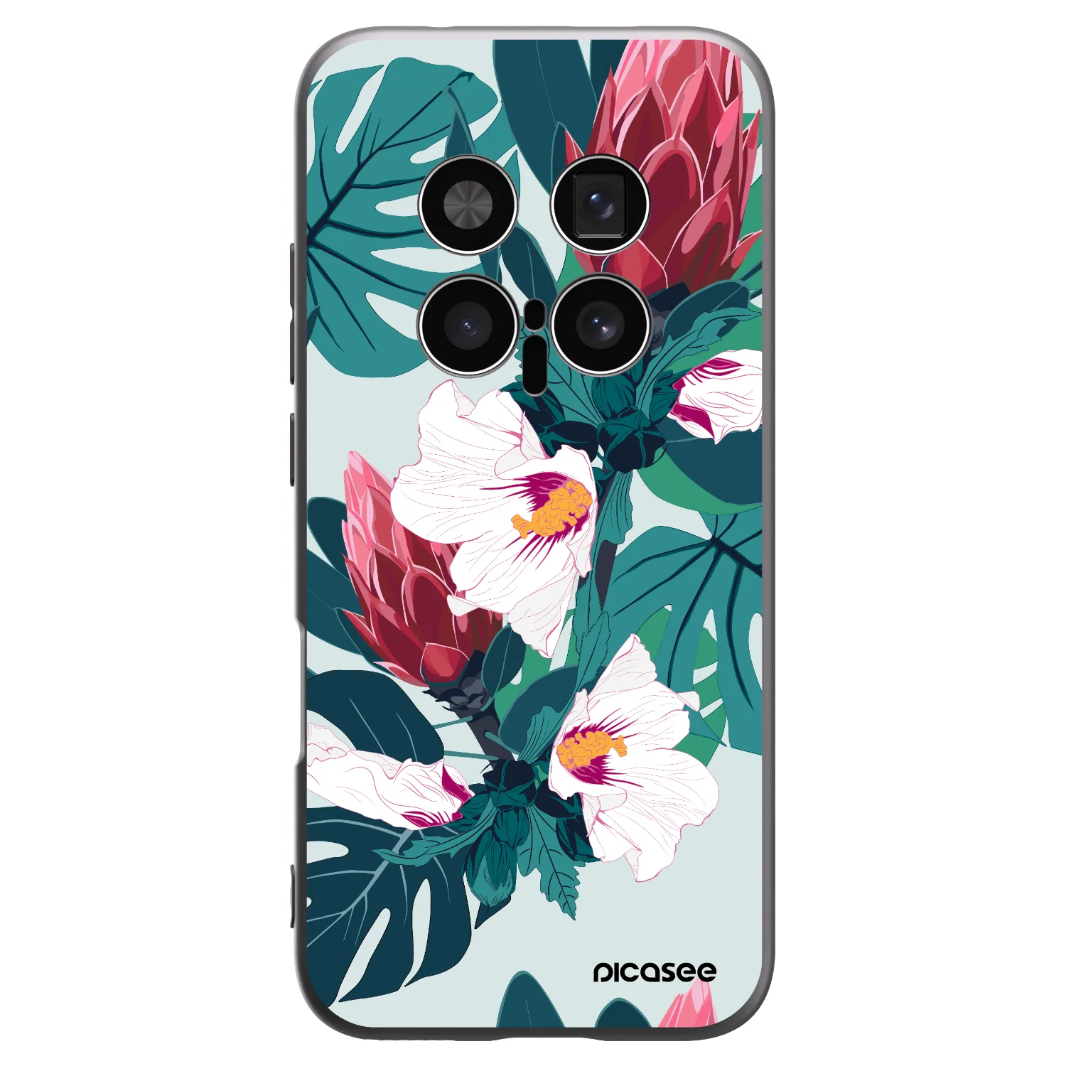 Picasee crna silikonska maskica za Honor Magic8 Pro 5G - Rhododendron