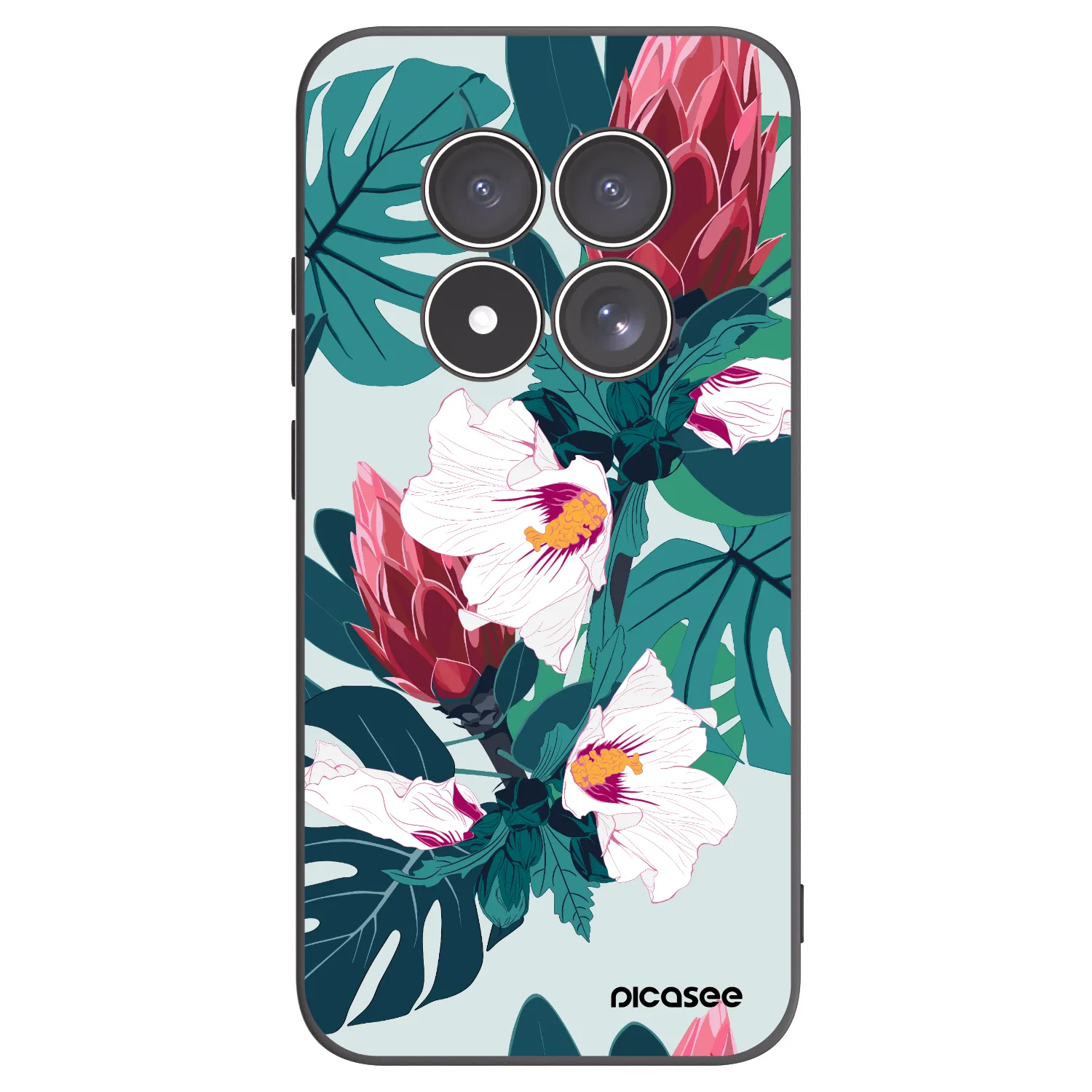 Picasee crna silikonska maskica za Xiaomi Redmi Note 15 Pro 5G - Rhododendron