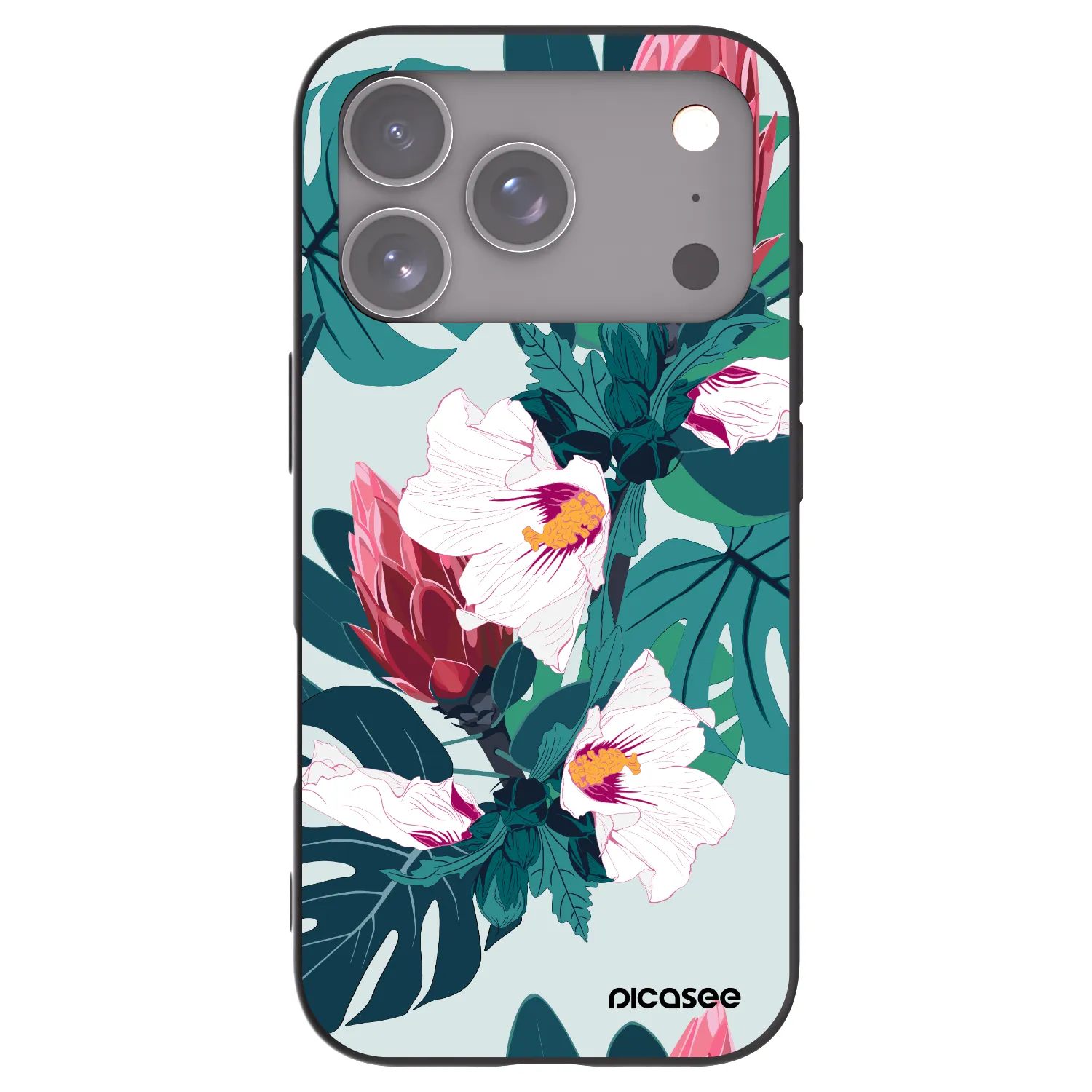 Picasee crna silikonska maskica za Apple iPhone 18 Pro - Rhododendron