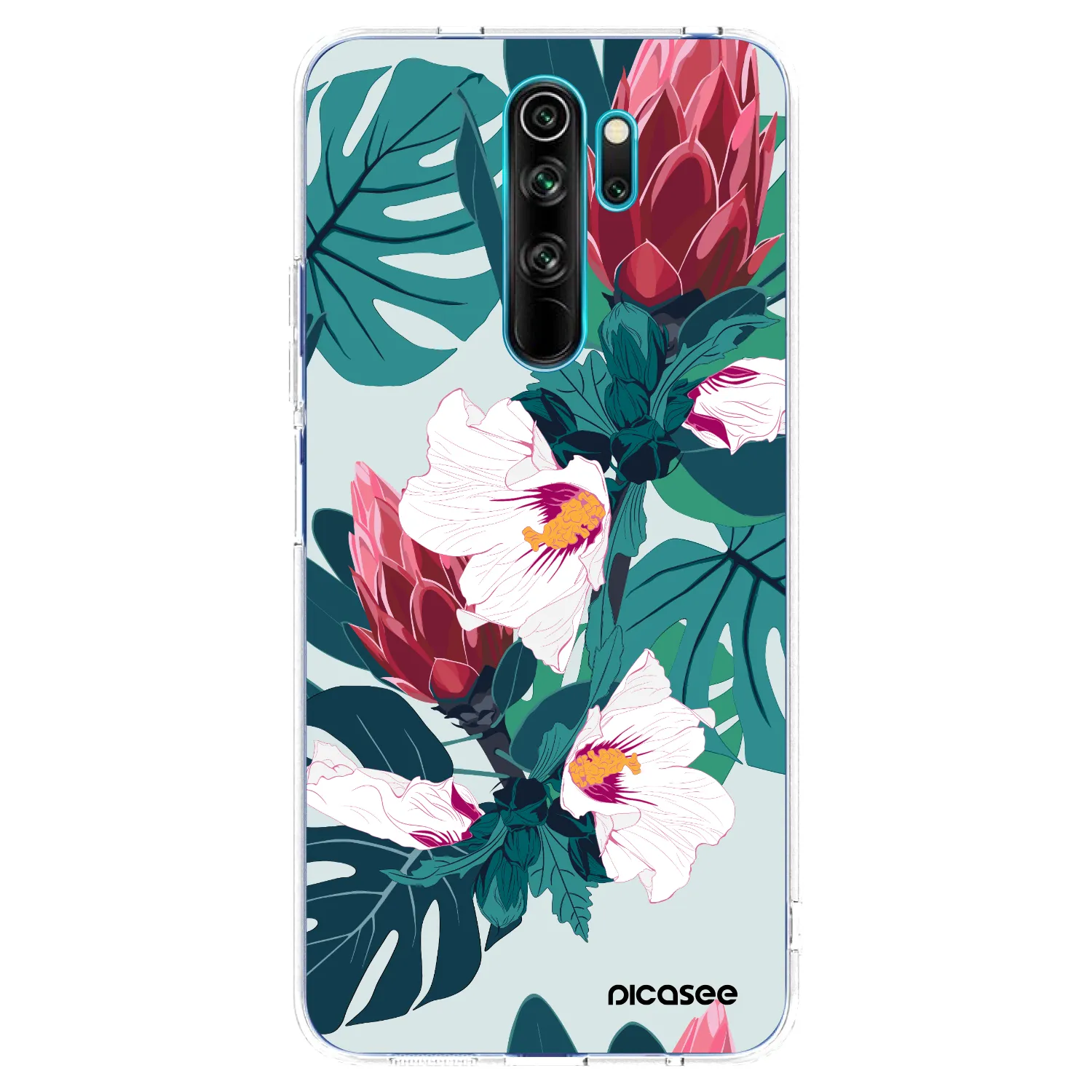Picasee silikonska prozirna maskica za Xiaomi Redmi Note 8 Pro - Rhododendron