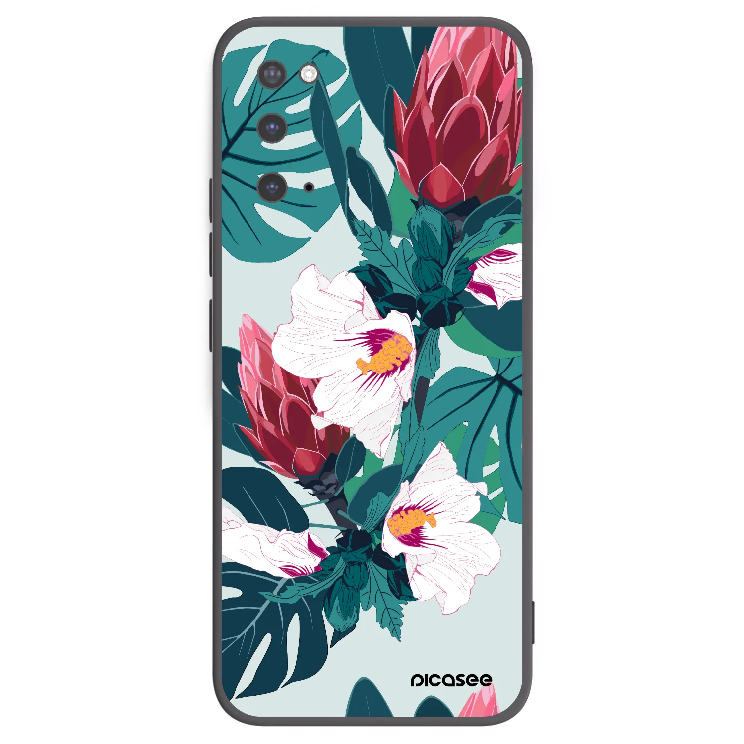 Picasee crna silikonska maskica za Samsung Galaxy S20 G980F - Rhododendron