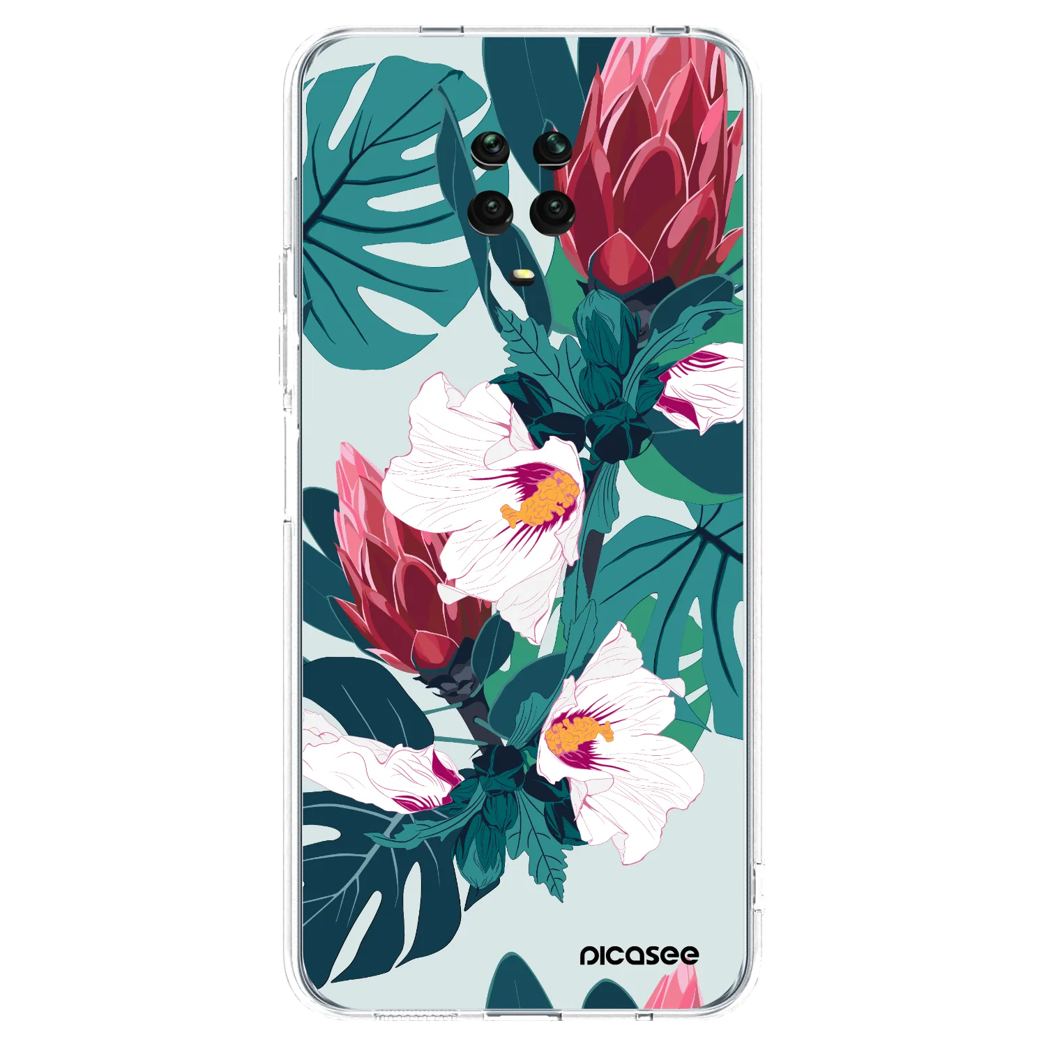 Picasee silikonska prozirna maskica za Xiaomi Redmi Note 9S - Rhododendron