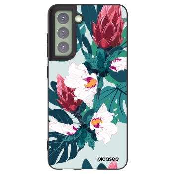 Picasee crna silikonska maskica za Samsung Galaxy S21 FE 5G - Rhododendron