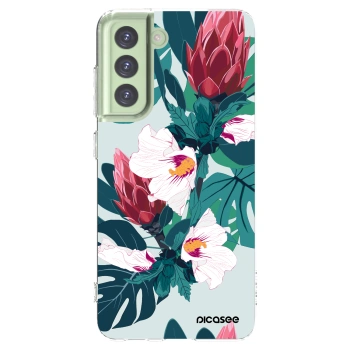 Picasee silikonska prozirna maskica za Samsung Galaxy S21 FE 5G - Rhododendron