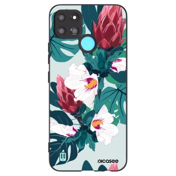 Picasee crna silikonska maskica za Realme C21Y - Rhododendron