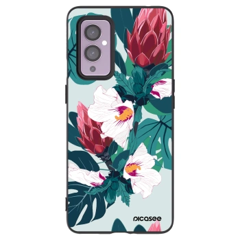 Picasee crna silikonska maskica za OnePlus 9 - Rhododendron