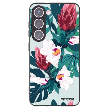 Picasee crna silikonska maskica za Samsung Galaxy S23 5G - Rhododendron