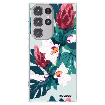 Picasee silikonska prozirna maskica za Samsung Galaxy S23 Ultra 5G - Rhododendron