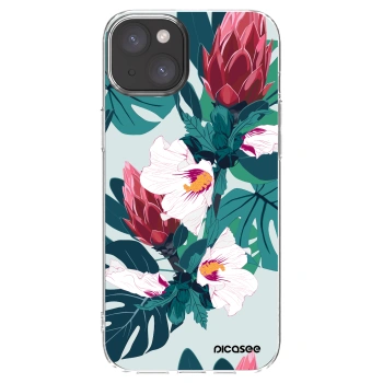 Picasee silikonska prozirna maskica za Apple iPhone 15 Plus - Rhododendron