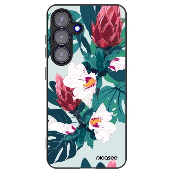 Picasee crna silikonska maskica za Samsung Galaxy S25 5G - Rhododendron