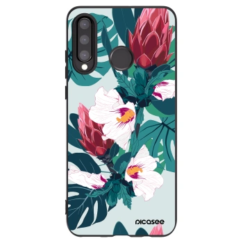 Picasee crna silikonska maskica za Huawei P30 Lite - Rhododendron