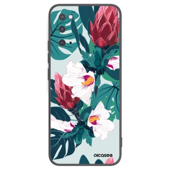 Picasee crna silikonska maskica za Samsung Galaxy S20 G980F - Rhododendron