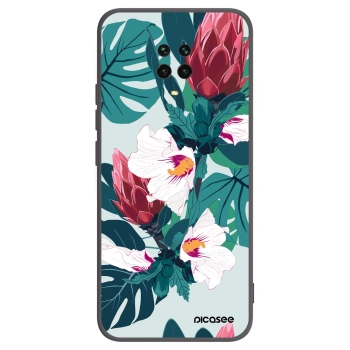 Picasee crna silikonska maskica za Xiaomi Redmi Note 9 Pro - Rhododendron