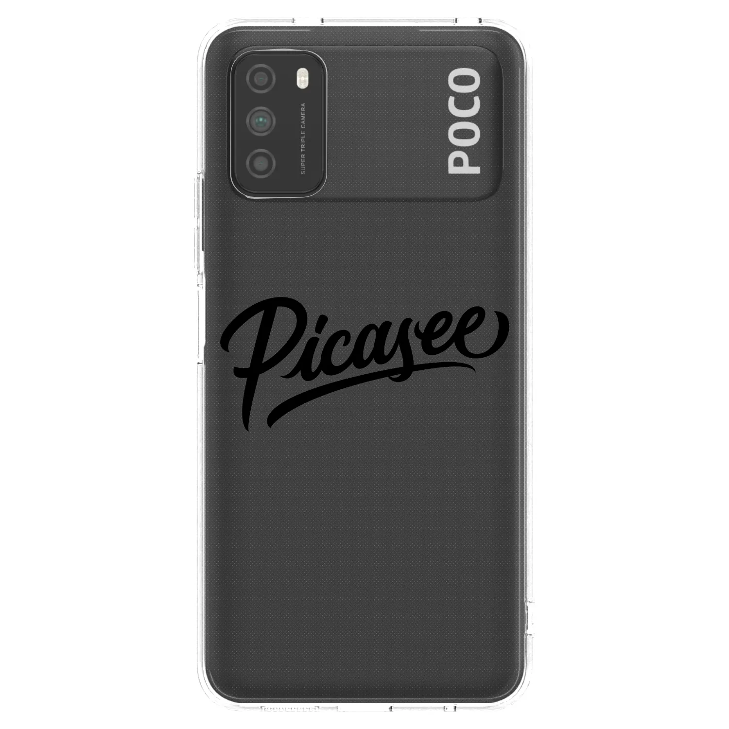 Picasee silikonska prozirna maskica za Xiaomi Poco M3 - Picasee - old logo - black