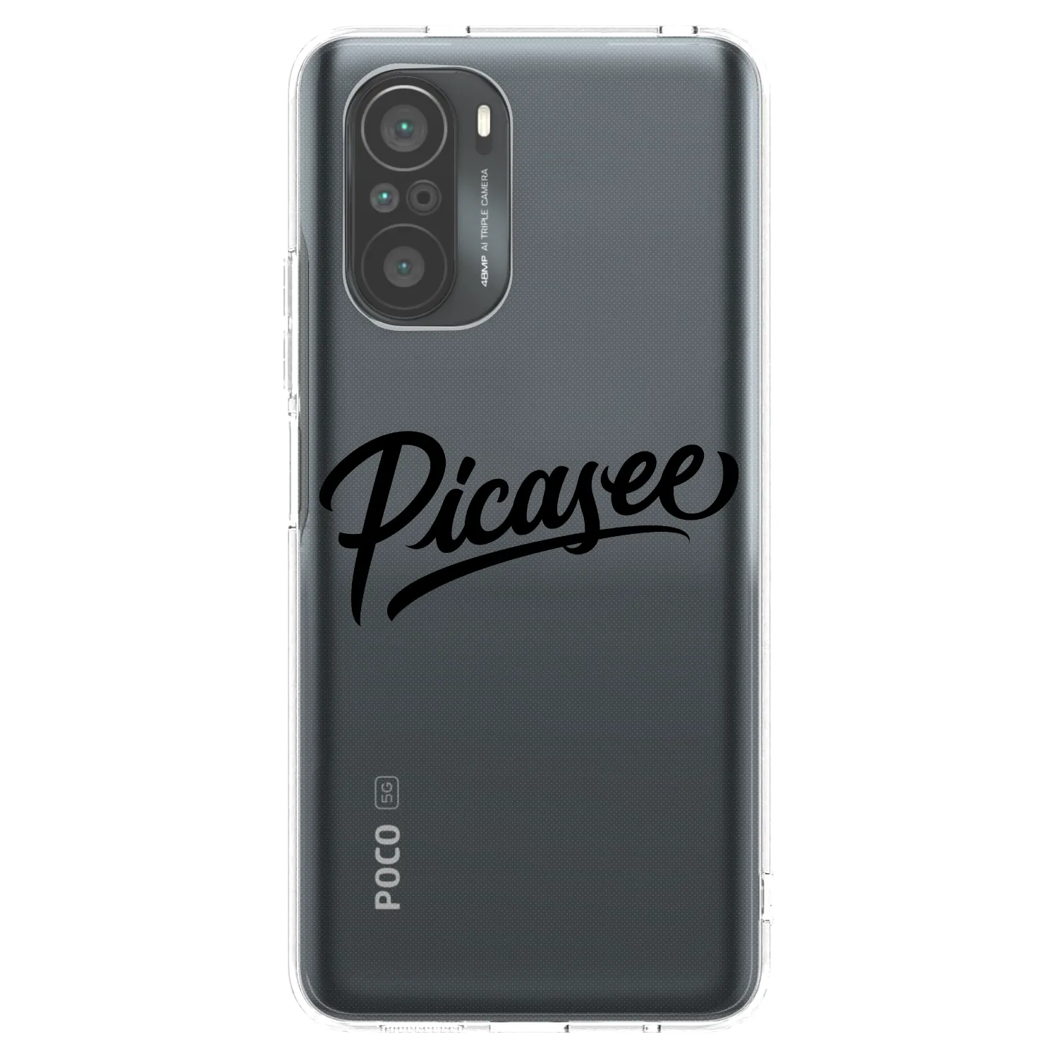 Picasee silikonska prozirna maskica za Xiaomi Poco F3 - Picasee - old logo - black