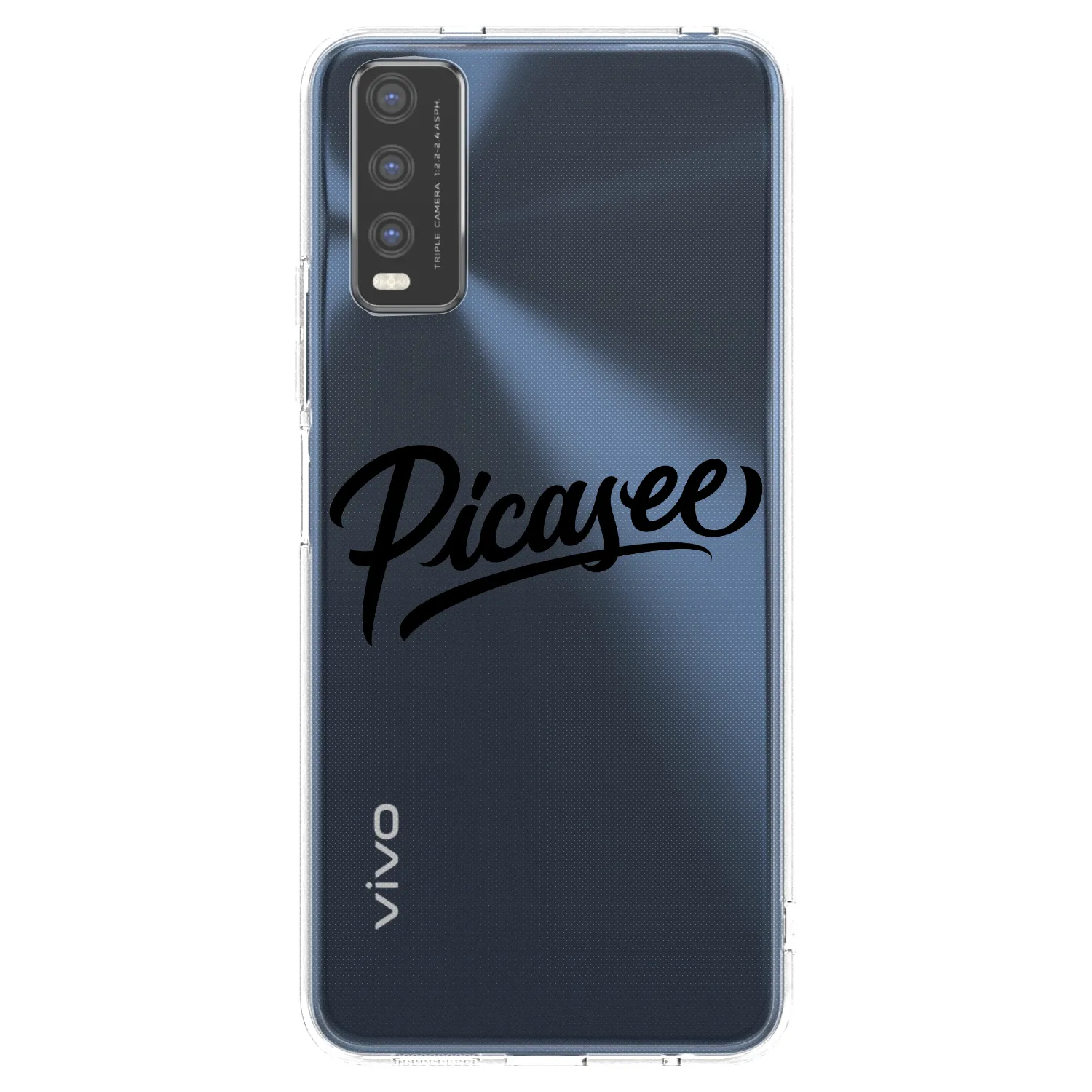 Picasee silikonska prozirna maskica za Vivo Y20s - Picasee - old logo - black
