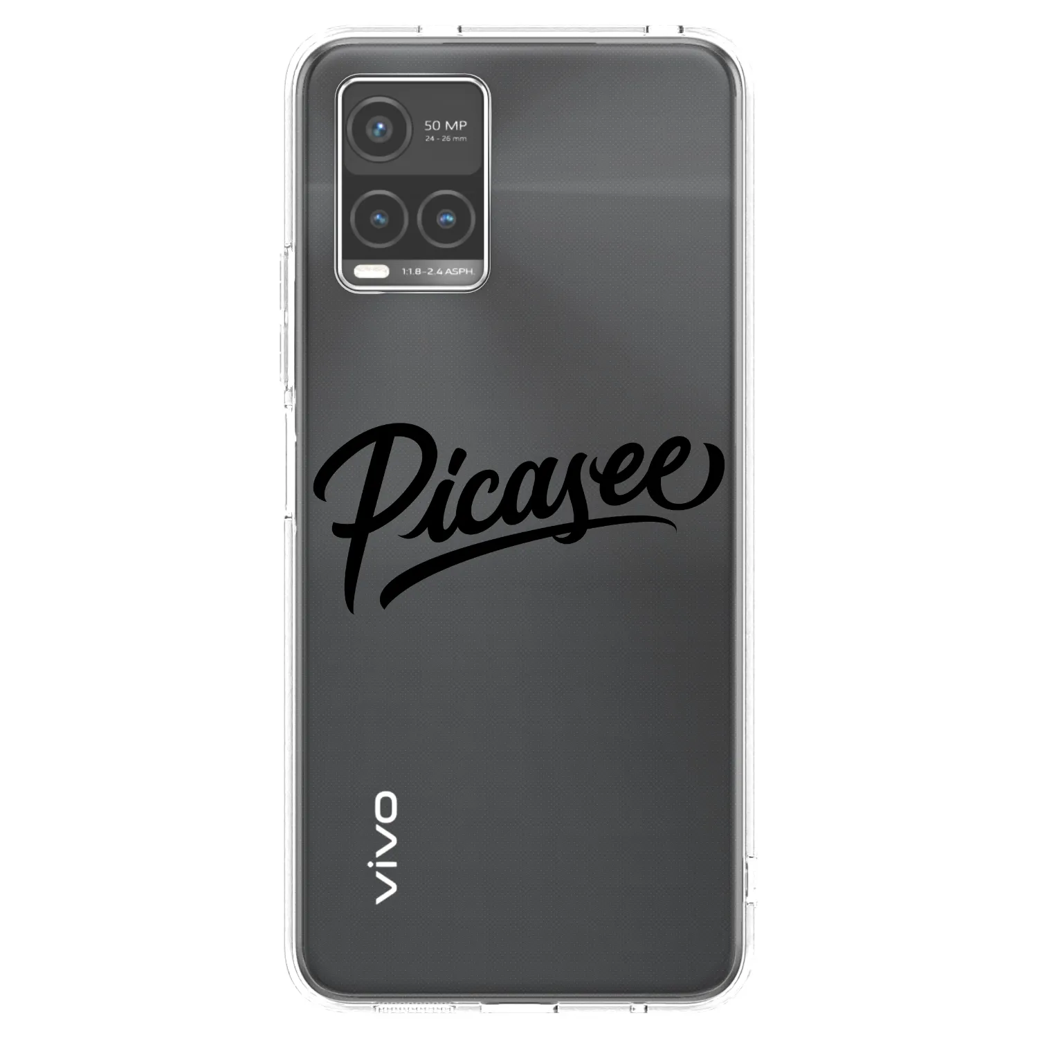 Picasee silikonska prozirna maskica za Vivo Y33s - Picasee - old logo - black