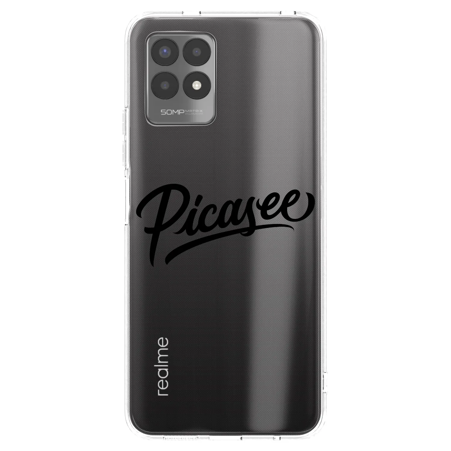 Picasee silikonska prozirna maskica za Realme 8i - Picasee - old logo - black