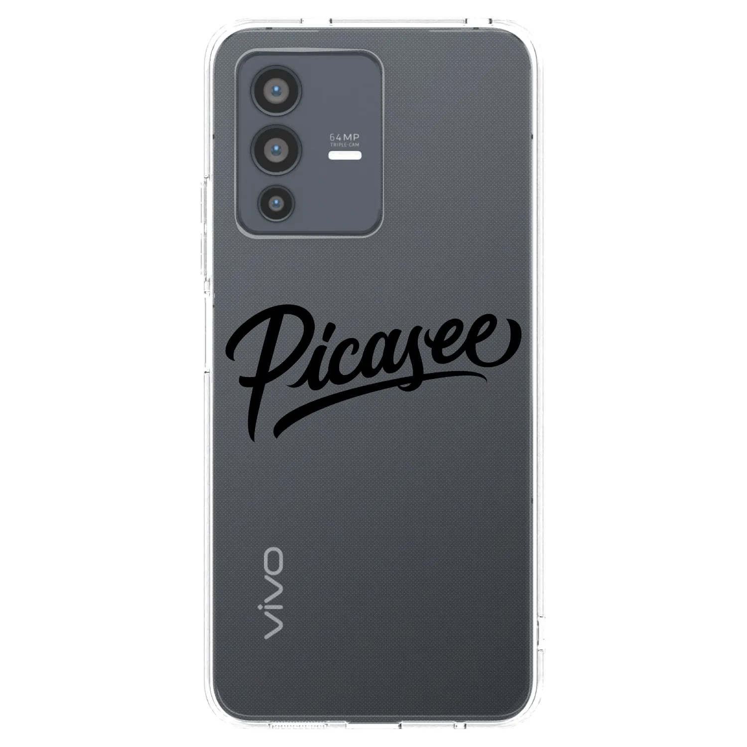 Picasee silikonska prozirna maskica za Vivo V23 5G - Picasee - old logo - black