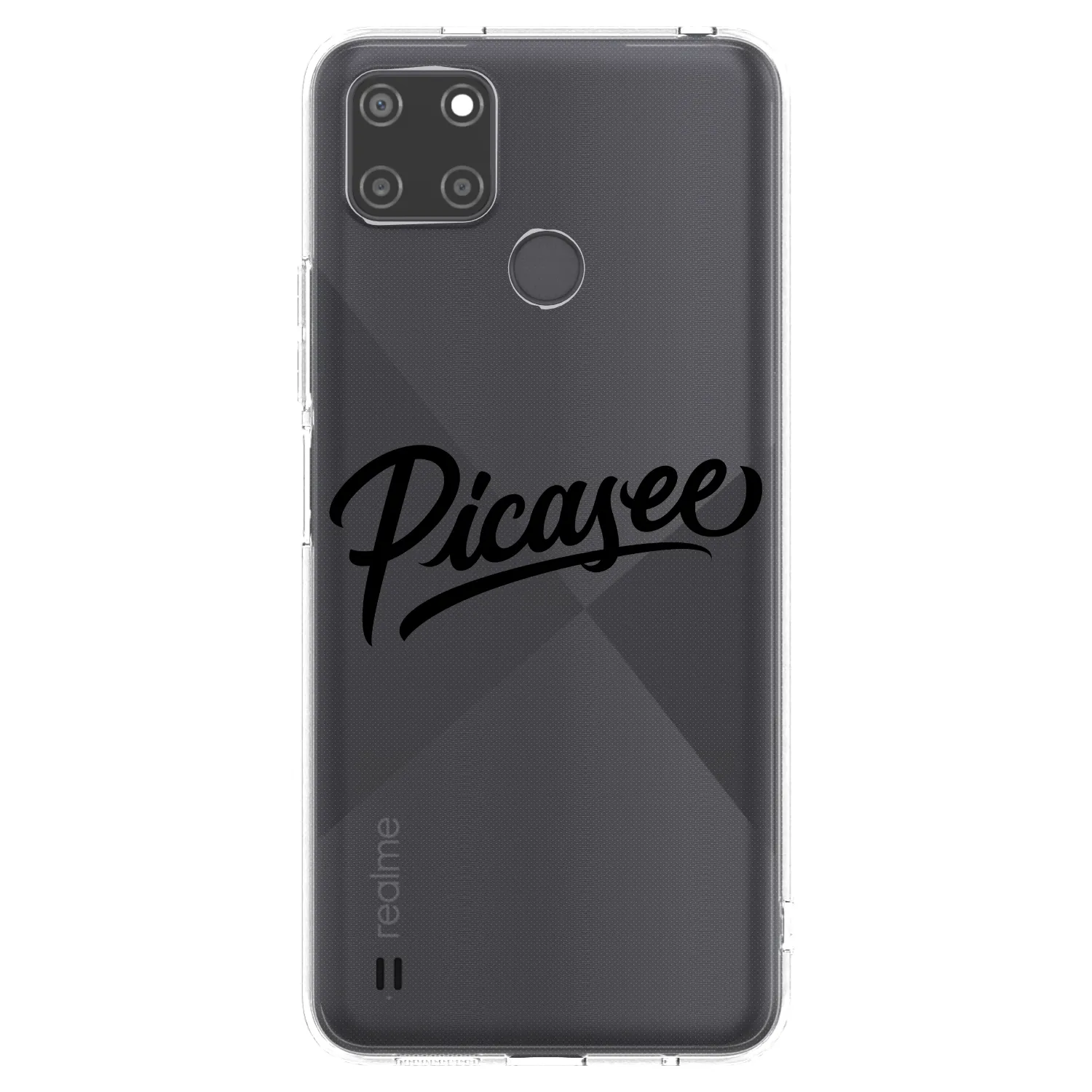 Picasee silikonska prozirna maskica za Realme C21Y - Picasee - old logo - black