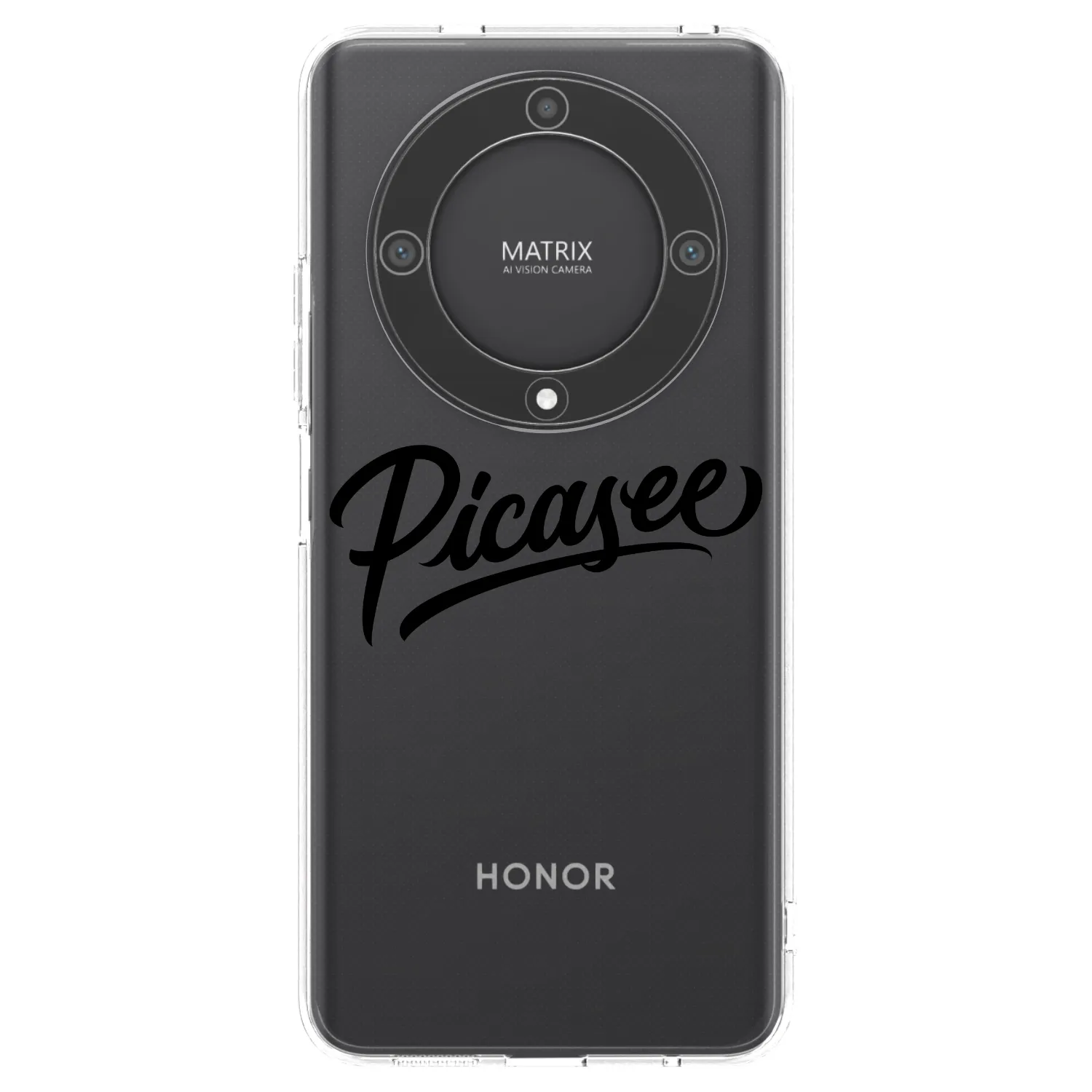 Picasee silikonska prozirna maskica za Honor Magic5 Lite 5G - Picasee - old logo - black
