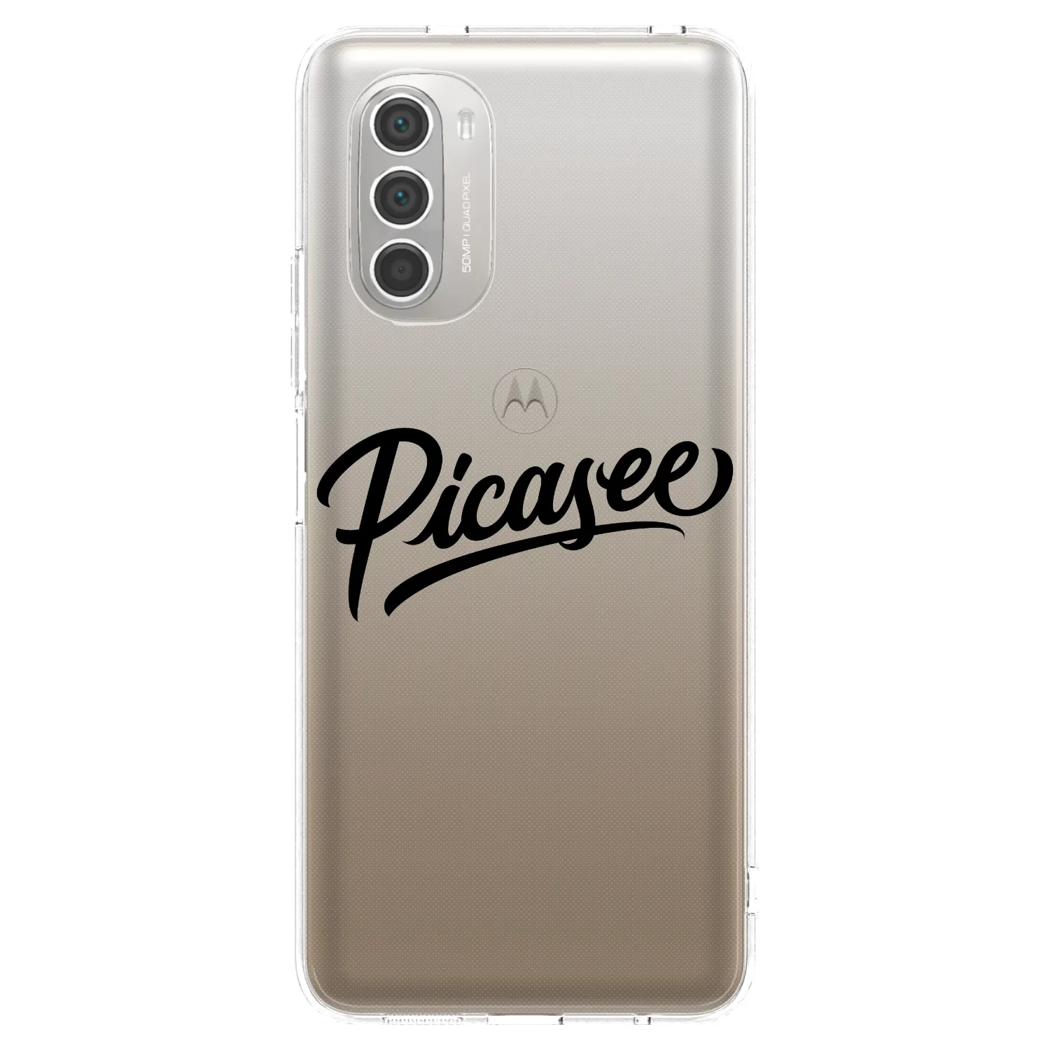 Picasee silikonska prozirna maskica za Motorola Moto G51 - Picasee - old logo - black