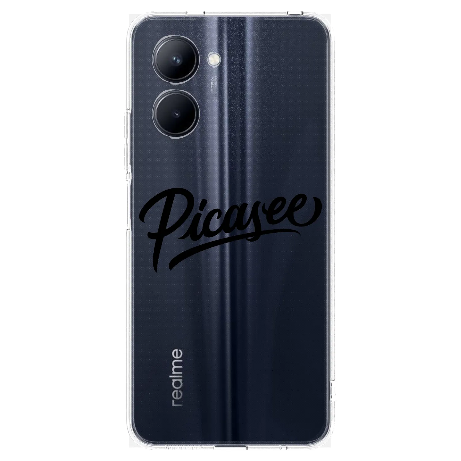Picasee silikonska prozirna maskica za Realme C33 (2023) - Picasee - old logo - black