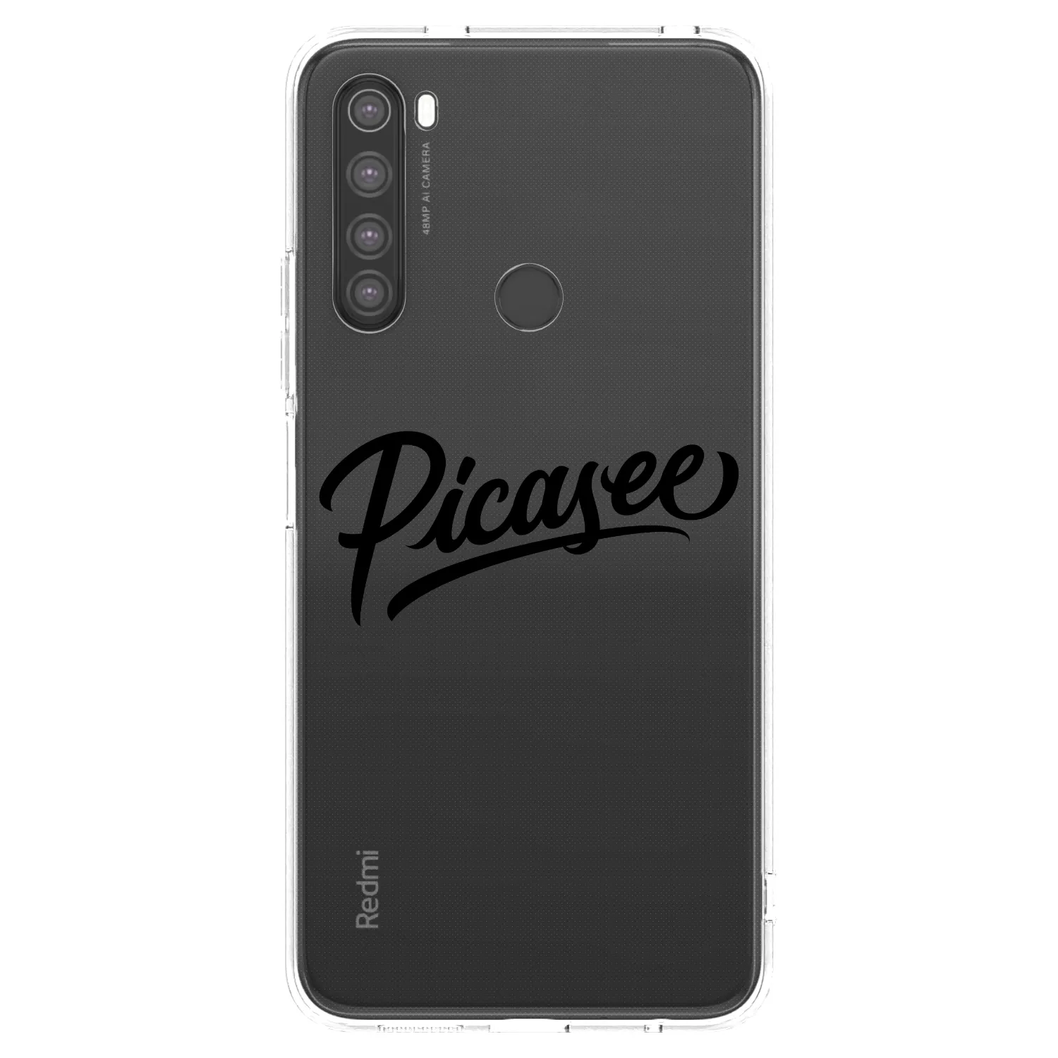 Picasee silikonska prozirna maskica za Xiaomi Redmi Note 8 - Picasee - old logo - black