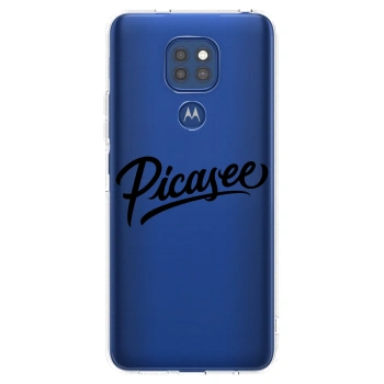 Picasee silikonska prozirna maskica za Motorola Moto G9 Play - Picasee - old logo - black
