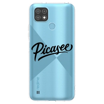 Picasee silikonska prozirna maskica za Realme C21 - Picasee - old logo - black