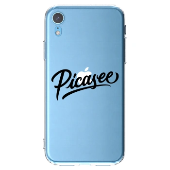 Picasee silikonska prozirna maskica za Apple iPhone XR - Picasee - old logo - black