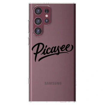 Picasee silikonska prozirna maskica za Samsung Galaxy S22 Ultra 5G - Picasee - old logo - black