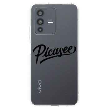 Picasee silikonska prozirna maskica za Vivo V23 5G - Picasee - old logo - black