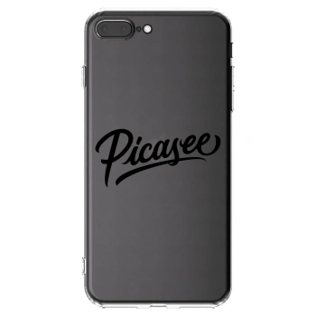Picasee silikonska prozirna maskica za Apple iPhone 8 Plus - Picasee - old logo - black