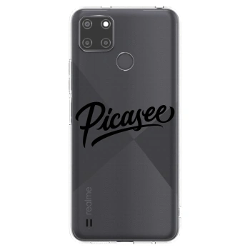 Picasee silikonska prozirna maskica za Realme C21Y - Picasee - old logo - black