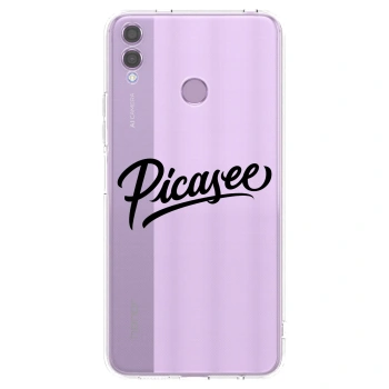 Picasee silikonska prozirna maskica za Honor 8X - Picasee - old logo - black
